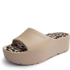Lemon Jelly Women's Beige Platform Slide Sandals